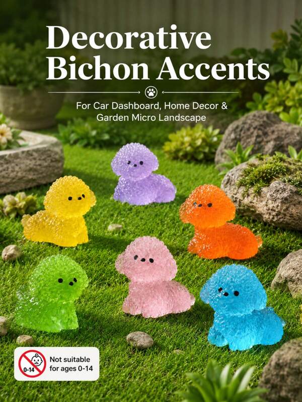30pcs Random Color Glow In The Dark Dog Figurines, Luminous Animal Decor For Car Dashboard, Home Desktop, Garden Micro Landscape, Potted Plant DIY Landscaping Accessories, Dopamine Color Yard Landscape Ornament