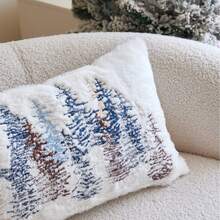 LCUHPCL 1pc Nordic Style Winter Forest 3D Embroidered Pillow Case, Suitable For Bedroom, Living Room, Sofa, Daily Use, Party And Various Occasions - Multicolor - View 12