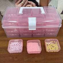 1/32pcs Plastic Storage Box Set - Beads Storage, Multi-Functional Organizer Box, Suitable For DIY Crafts, Beads, Jewelry And Nail Art Supplies - Portable Compartment Box With Adjustable Dividers, Containers, Accessories, Home Organization - A - View 1