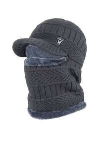 1pc Men's Autumn/Winter Knitted Beanie Hat, Outdoor Electric Bike Riding, Cold-Proof Thermal Lined Thickened Neck Warmer Integrated Hat - Multicolor - View 8