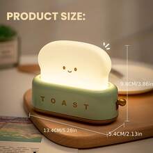 Rechargeable Cute Toaster Shaped LED Desk Lamp, Warm Decorative Table Lamp, Toast Bread LED Night Light Creative Design, Bread Night Light Suitable For Home Use, Perfect Birthday And Christmas Gift (Green/Orange/Pink) - Bread Maker - View 8