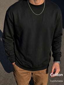 Autumn Men's Black Colorblocked Graphic Crew Neck Sweatshirt With Back Print Of Mountain Sun And 'Colorrado Is Calling AND I MUST GO' Y2K - Black - View 5