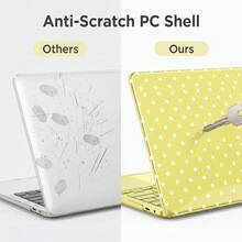 Polka Dot Style Compatible With Macbook Neo 13-Inch 2026 A3404 A18 Pro Chip, A3404 2026 Neo 13-Inch Ultra-Clear Crystal Fully Transparent Ultra-Thin Hard Shell Protective Case, Back To School Yellow Polka Dot - View 2
