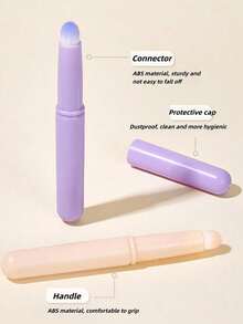 GUOXIAONIU Portable Lip Brush With Cap Mini Lipstick Applicator Makeup Brush Suitable For Lip Gloss Lip Balm Concealer Multi-Use Cream - Multicolor - View 8