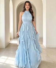 Women Long Dresses - 天藍色 - 查看 1
