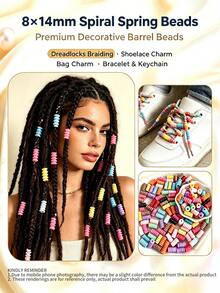 50/100pcs 8x14mm Acrylic Multicolor Spiral Barrel Beads,Cute Cylindrical Large Hole Plastic Beads,Suitable For DIY Hair Accessories And Bead Jewelry Making,Shoe Charms, Bag Chain, Bracelets,Keychains,Crafts For Adults - Multicolor - View 1