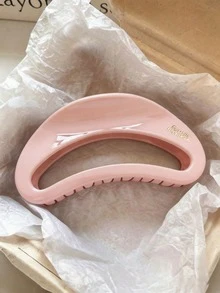 4件/1件 女款 11cm/4.33in 粉色塑膠髮夾，時尚百搭高端優雅極簡風純色髮飾，適合日常穿搭、外出、休閒、派對、通勤、海灘、度假、造型、馬尾、盤髮、洗臉、沐浴、化妝、搭配衣著，髮夾（字母標籤為單面且無特定含義，僅作裝飾） - 粉色 - 查看 7