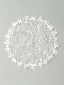 1 pieza Velo de encaje blanco Cubierta de cabeza de una sola capa Pañuelo redondo Tocado de iglesia - Multicolor - Ver 7
