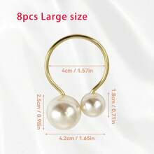 50pcs Elegant Pearl Gold Napkin Rings - Shiny Napkin Holders, Suitable For Wedding, Birthday, Banquet, Party Table Decoration - High-End Table Setting Value Set, Autumn Home Decor, Christmas Home Decor, Halloween Decoration - Multicolor - View 26
