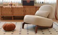 Sturdy Velvet Accent Chair Solid Wood Legs - 駝色 - 查看 9