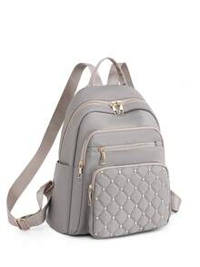 Balo du lịch nylon màu đỏ thời trang cho nữ - rộng rãi và đa năng với dây đeo điều chỉnh được, chi tiết tua rua và khóa kéo bền bỉ - Nhiều màu - Xem 5