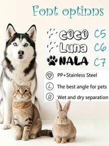 Personalized Pet Bowl, Customized Name Pet Bowl, Dual Use For Food And Water, Protects Neck, Suitable For Cats, Dogs And Other Pets, Ideal Choice For Food And Water, Perfect Memorial Gift For All Breeds, Customized Dog Bowl Gift - Multicolor - View 7