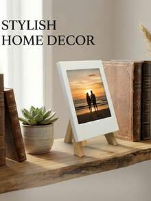 White Mini Instant Photo Frame, Easel-Style Photo Display Stand, Reusable Desktop Photo Decor, Versatile Desktop Decoration For Multiple Occasions, Ideal Gift For Friends, Classmates And Family, Perfect Gift For Birthday, Anniversary And Holiday - Multicolor - View 4