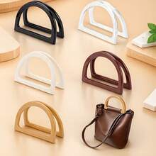 2pcs D-Shaped Plastic Replacement Handles, Suitable For Bags And Handbags - Multi-Functional DIY Craft Materials, Suitable For Beach Bags, Crochet Bags, Tote Bags, Wallet Making, DIY Wallet Making And Straw Bag Making - Multi-color - View 5