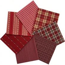 7pcs 20*25cm Rendered Plaid Series Quilted Fabric, Plaid Pattern Sewing Fabric Square | Pre-Cut Fabric DIY Patchwork Craft Supplies Quilted Sewing 4 Color Options - Variant - View 12