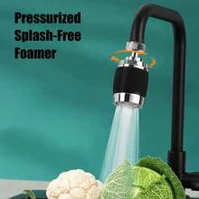 Universal Swivel Faucet Spout For Vegetable Sink, Filter, Extendable Aerator, Swing Arm Adapter, Splash-Proof Head - Two-speed Frother - View 5