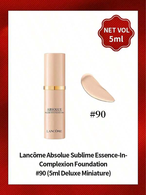 Lancôme Essence Foundation 90 Neutral Ivory, Satin Finish Moisturizing Long-Wear Base Makeup Sample 5ml, Portable Daily Touch-Up Makeup