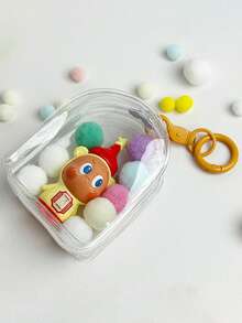 1 Set Cute Star Particle Pocket Baby Bag 10cm Portable Baby Bag Cute Particle Hanging Bag High Transparency Thickened Dust-Proof Storage Portable Baby Bag Data Cable Earphone Storage Bag - View 12