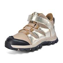 Children's Hiking Boots Autumn/Winter Mid-Top Outdoor Sports Shoes Non-Slip Wear-Resistant Running Shoes Winter Warm Shoes - Khaki - View 3