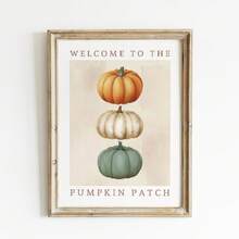 1pc Frameless Vintage Pumpkin Patch Farmhouse Fall Wall Art Dorm Gift - Multi-color - View 1