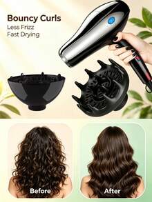 3/2/1pc Hair Dryer Diffuser Attachment, Black Blow Dryer Diffuser Hood ,Curly Hair, Perming, Drying, Styling, Hair Salon Professional Hairdresser Salon Styling Tool, Multi-Model Compatible Hair Dryer Diffuser Nozzle Styling Tool, Home Or Salon Use - Multicolor - View 4