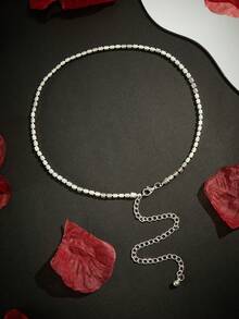 Rhinestone Pearl Waist Chain Belt Layered Body Chain Sexy Belly Chain Pendant Crystal Bikini Beach Jewelry Festival Party Women Accessories - Multicolor - View 9