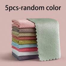 10/5/2/1pc Reusable Magic Cleaning Cloth, Effectively Cleans Kitchen, Mirrors, Glass, Tableware, Screens And Car Windows, Convenient For Long-Term Cleaning, Essential Cleaning Supplies And Tools, Random Color - / - View 14
