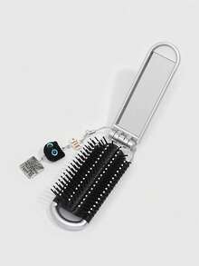 1 buah Set Sisir & Cermin Lipat Kucing Hitam Lucu, Sisir Airbag untuk Kembali ke Sekolah, Cermin Sisir Portabel DIY, Sisir Kecil Dekoratif Berbentuk Bintang Gaya Y2K - A - View 6
