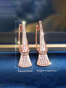 1 Pair Classic Cubic Zirconia Teardrop Earrings, Suitable For Women, Can Be Worn For Weddings, Engagements, Valentine's Day And Other Occasions, An Ideal Gift Choice - 2# - View 5