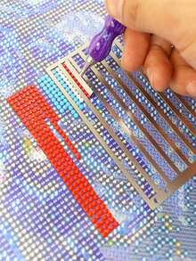 Stainless Steel Diamond Painting Ruler, 1/2/3 Rows, Suitable For Square/Round Diamonds, Ruler And Diamond Painting, Diamond Painting Ruler, Premium Diamond Alignment Tool, Suitable For DIY Diamond Painting Tools - A - View 1