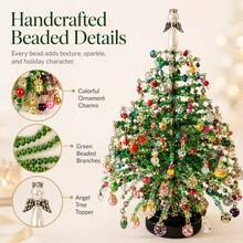 2 Set DIY Beaded Tree Craft Kit, Halloween Pumpkin, Ghost And Purple Bead Theme Handmade Ornament Making Supplies For Tabletop Decor, Home Display, Craft Projects, Seasonal Party Decoration, Creative Gifts And Holiday Room Decor - DIY Handmade Beading - View 4