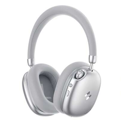 Auriculares Havit Space S1 con Cancelación de Ruido Adaptativa Híbrida, 100H de Tiempo de Reproducción, 45dB ANC, Bluetooth 6.0, Audio Hi-Res LHDC, Auriculares Inalámbricos Sobre la Oreja con Ecualizador de App, Dispositivo Dual, Para Viajes, Oficina, Hogar-Plata