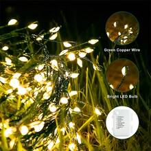 Aesthetic Warm LED Fairy String Lights With 8 Lighting Modes, Battery Operated Twinkle Lamp, Christmas Tree, Party & Bedroom Ambient Ornament, No Battery Included - Dark Green - View 7
