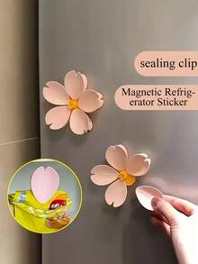 Aesthetic Multi-Functional 5-In-1 Flower-Shaped Sealing Clips, Unisex, Suitable For Kitchen Food Storage, Office Refrigerator, Potato Chip Bag Clips, Bag Clips, Kitchen Essential Supplies, Kitchen Gadgets, Home Kitchen And Office Storage Essentials - Multicolor - View 7