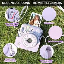 Tas Pelindung Kamera Instan Mini 13, Casing Pelindung Kamera Mini 13, Tas Kulit PU, Termasuk Album Foto 2x3 Isi 64 Lembar, Tali Bahu yang Dapat Diatur, Kamera Tidak Termasuk - View 3