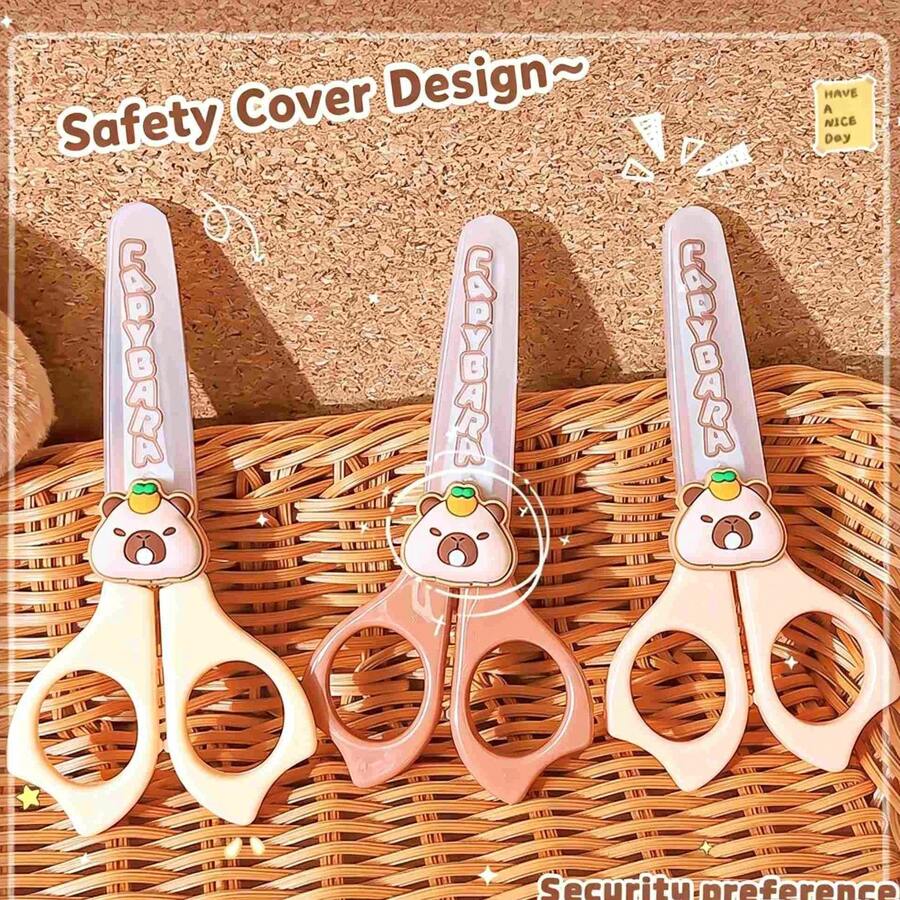 1pc Capybara Stainless Steel Scissors - Cute Multi-Purpose Fabric And Craft Scissors, Animal Capybara Design, Suitable For Office, Sewing, Durable, Easy To Use And Art Supplies - Multicolor Random - View 1