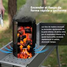 UTRHHVS Iniciador Rápido de Briquetas de Carbon, Encendedor de Carbon Compacta para  Asador y Grill, Chimenea de Acero Inoxidable Compacto y Fácil de Usar y Accesorios - Multicolor - Ver 5