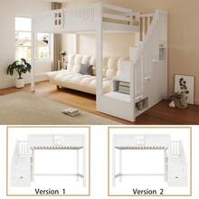 Bed Frame White With Storage Multifunctional Solid Wood 252.5 X 145 X For Bedroom And Kids Room - 白色 - 查看 5