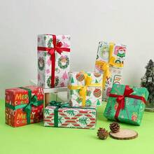 36/72 Sheets Premium Christmas Wrapping Paper (Includes Stickers) - Snowflake, Christmas Tree And Other Holiday Patterns, Suitable For Gift Wrapping And Decoration, Christmas Wrapping Paper - Style B - View 3