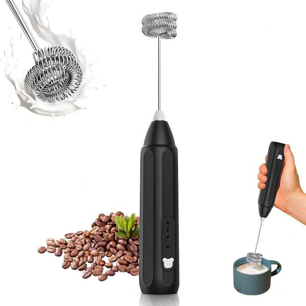 Batedor portátil de mão, batedor elétrico sem fios, batedor de ovos elétrico, batedor de bolo e creme para confeitaria caseira, batedor de aço inoxidável, utensílio de cozinha, adequado para espumar leite e misturar manteiga