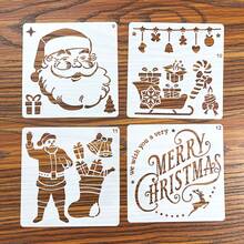 [Christmas Stencil Set]12pcs Christmas Stencil Set, For Handmade Crafts, Reusable Wooden Templates, Suitable For Painting, Wall Art, Graffiti, Holiday Creative Decoration, Plastic Stencils, Suitable For Holiday Handmade Crafts - 12 Pcs - View 7