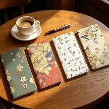 2 Packs Bohemian Floral Notebooks, 48 Sheets (96 Pages) With Thick Kraft Paper Inner Pages, Artistic Printed Cover, Portable Compact Size, Suitable For Student Note-Taking, Office Memos, Travel Journals, And Daily Essays. High-Value Vintage Style - Multicolor - View 8