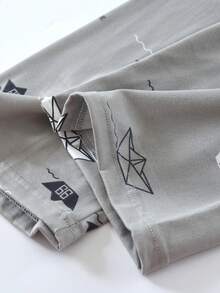 2 Pieces Men's Long Sleeve Pajama Set, Cardigan Style, Loose Fit, Spring/Autumn Wearable Loungewear Set - Grey - View 9