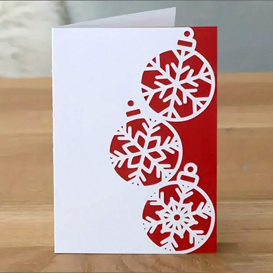 1pc Christmas Card Carbon Steel Scrapbooking Metal Cutting Template, DIY Paper Card Making Craft