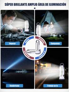 Lampara Emergencia Linterna Luz Led Recargable 3 En 1 - Blanco - Ver 8