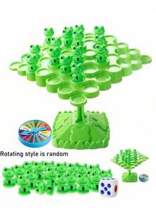 1 Set (Frog Balance Tree + 50 Frog Puzzle Pieces) Concentration Training Board Game, Balance Tree Frog Board Game, Relationship Building Tool, Educational Game, 2-Player Educational Board Game, Suitable For Daily Life, Party Games And Activities, Party Gift Multi-Player Desktop Stacking Interactive Toy, Suitable For Family Gathering Games, Best Gift For New Year And Birthday! - Multicolor - View 2