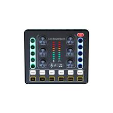 Podcast Live Sound Card, USB External Live Sound Card Audio Mixer, Multiple Sound Effects Voice Changing Mini Sound Mixer Board For Live Streaming Gaming Home KTV Singing Audio Interface Podcast Studio Sound Card - Multicolor - View 11