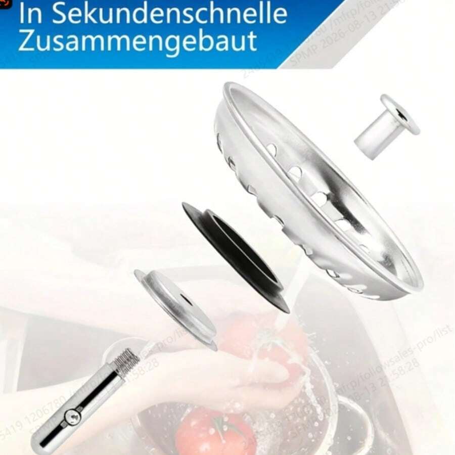 1pc 316 Stainless Steel Kitchen Sink Strainer, Universal Fit, Durable Filtration Tool, Efficient Drainage Kitchen Accessory - A - View 1