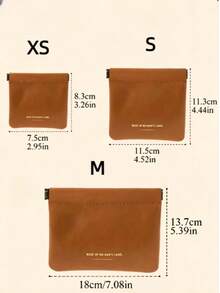 1 buah Tas Penyimpanan Portabel untuk Perjalanan, Kantong Pengatur Kabel Data Mini & Earphone Berkabel - Coklat - View 3