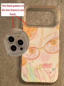 Dopamine Color Cute Big Eye Glasses Girl Cartoon IMD Phone Case--Compatible With Phone 17 Pro Max, 17 Pro, 17, 16 Pro Max, 16 Pro, 16, 15 Pro Max, 15 Pro, 14 Pro Max, 14 Pro, 14, 13 Pro Max, 13 Pro, 13, 12 Pro Max, 11, Phone Protective Cover - Multicolor - View 3